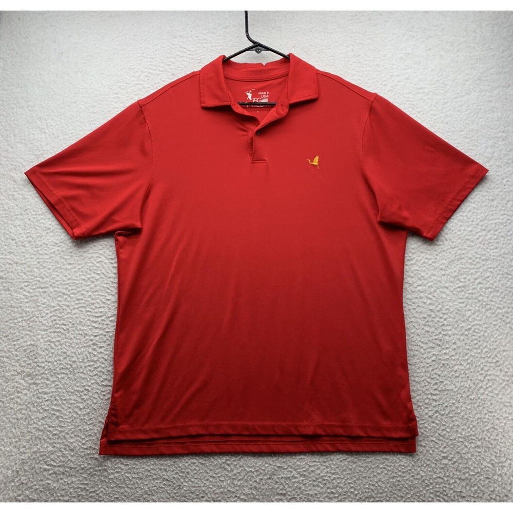 FG Fairway Greene Polo Shirt Mens Large Performance Tech Red Golf Relaxed USA